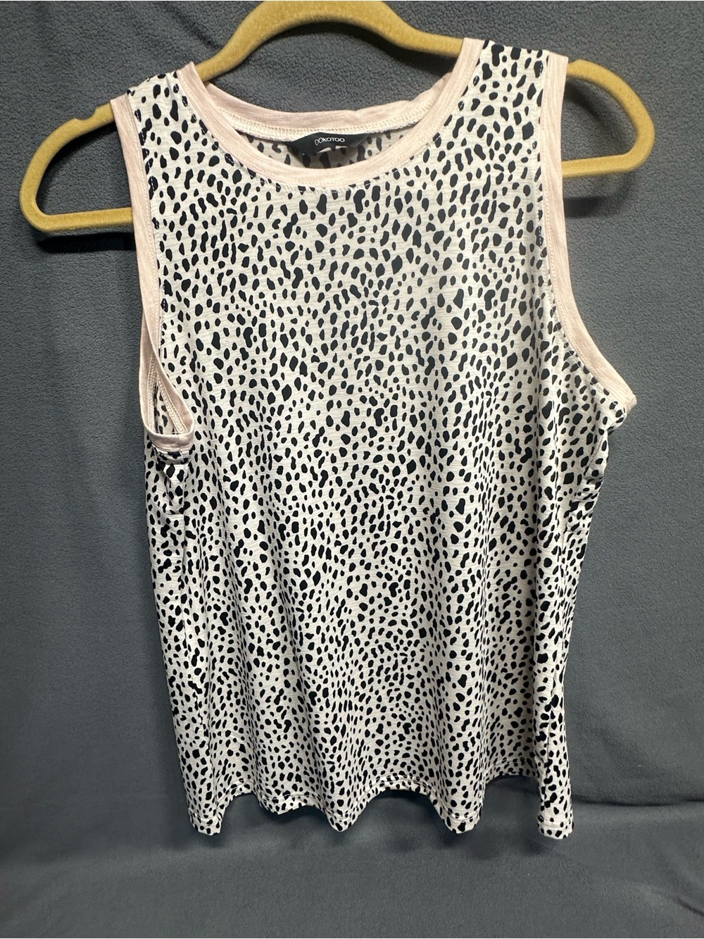 Dalmatian Print Tank with Soft Pink Trim